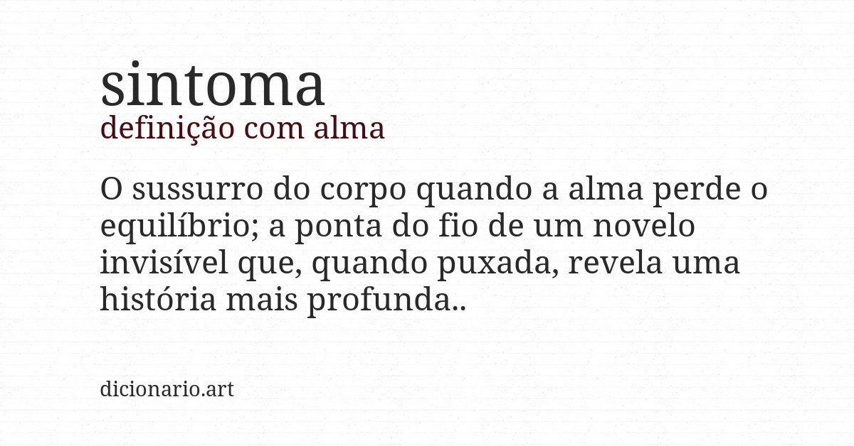 Definição com alma de sintoma