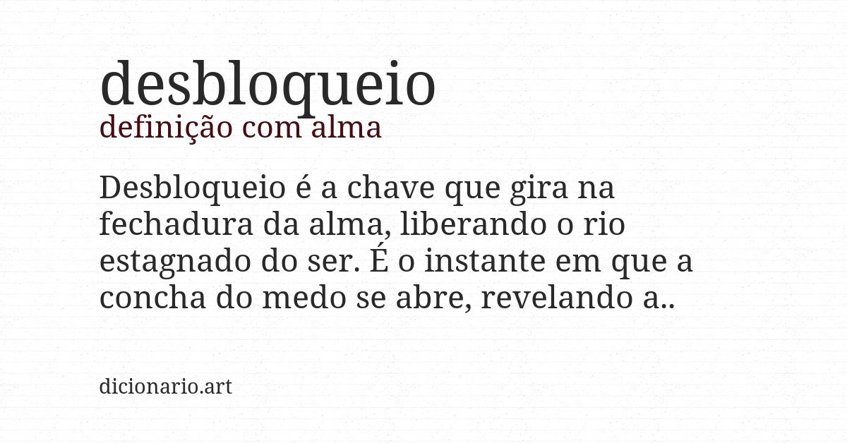 Definição com alma de desbloqueio