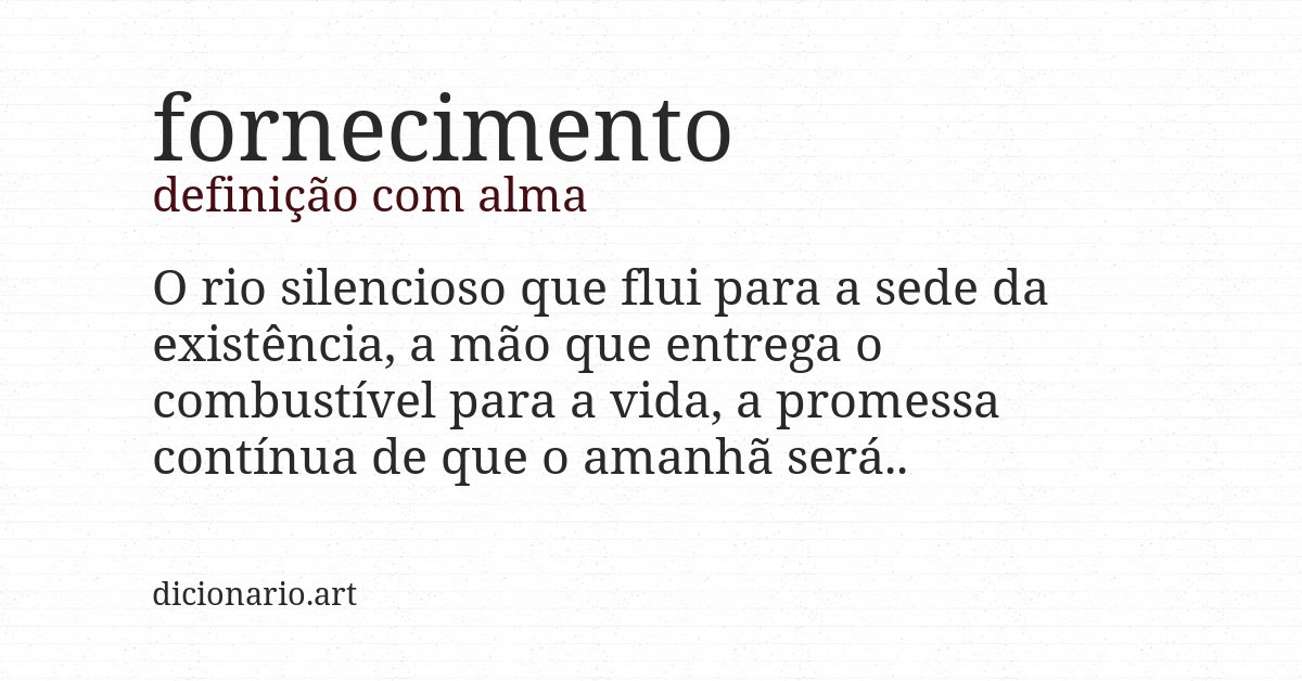 Definição com alma de fornecimento