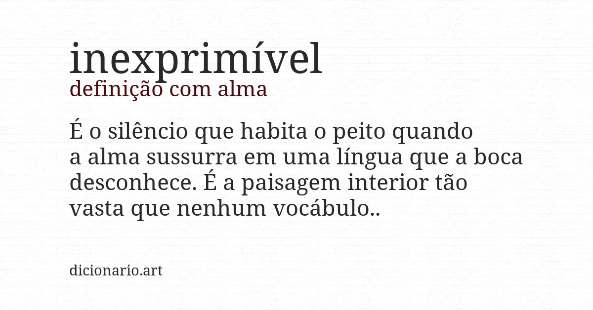 Definição com alma de inexprimível