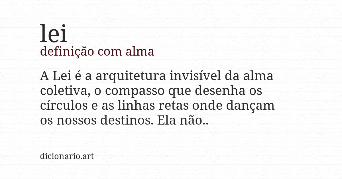 Definição com alma de lei