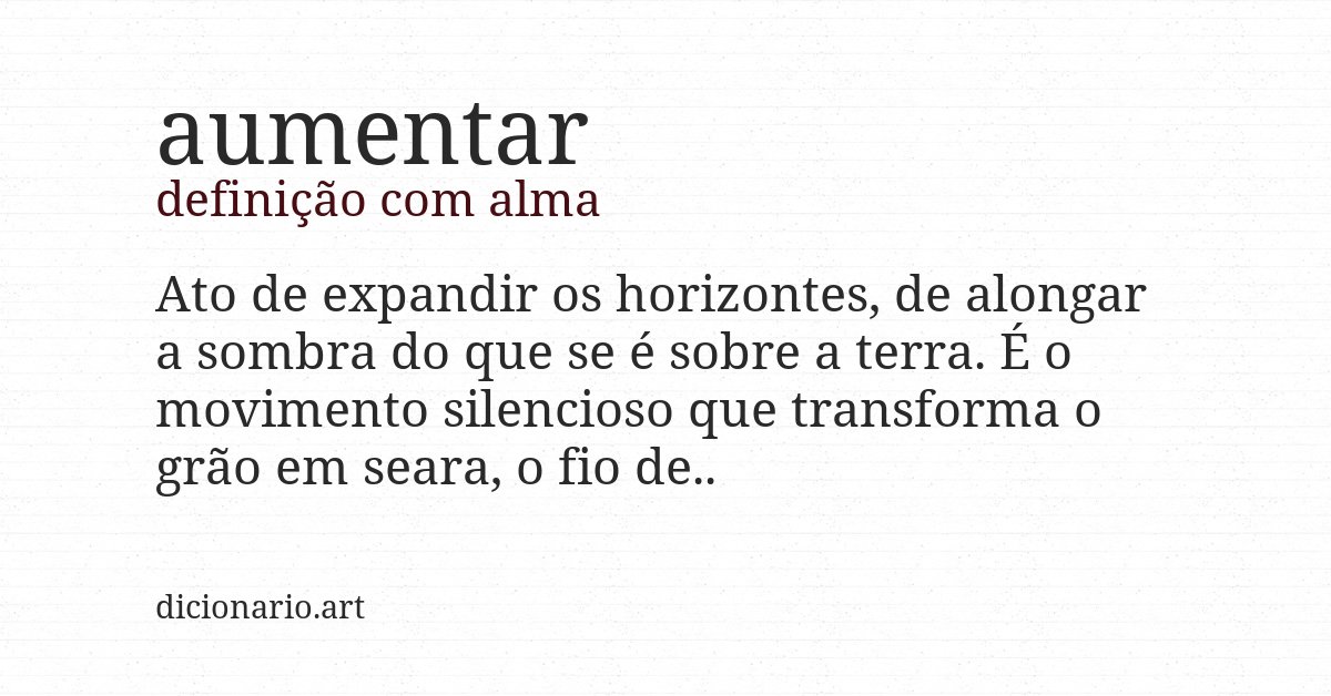 Definição com alma de aumentar