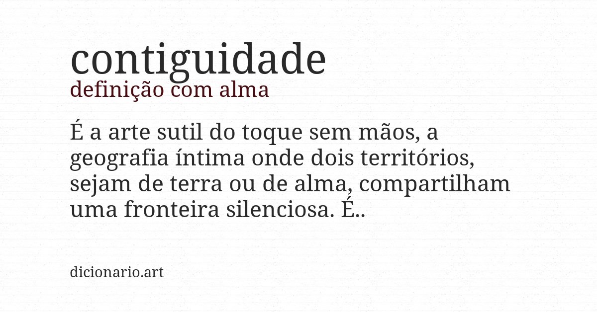 Definição com alma de contiguidade
