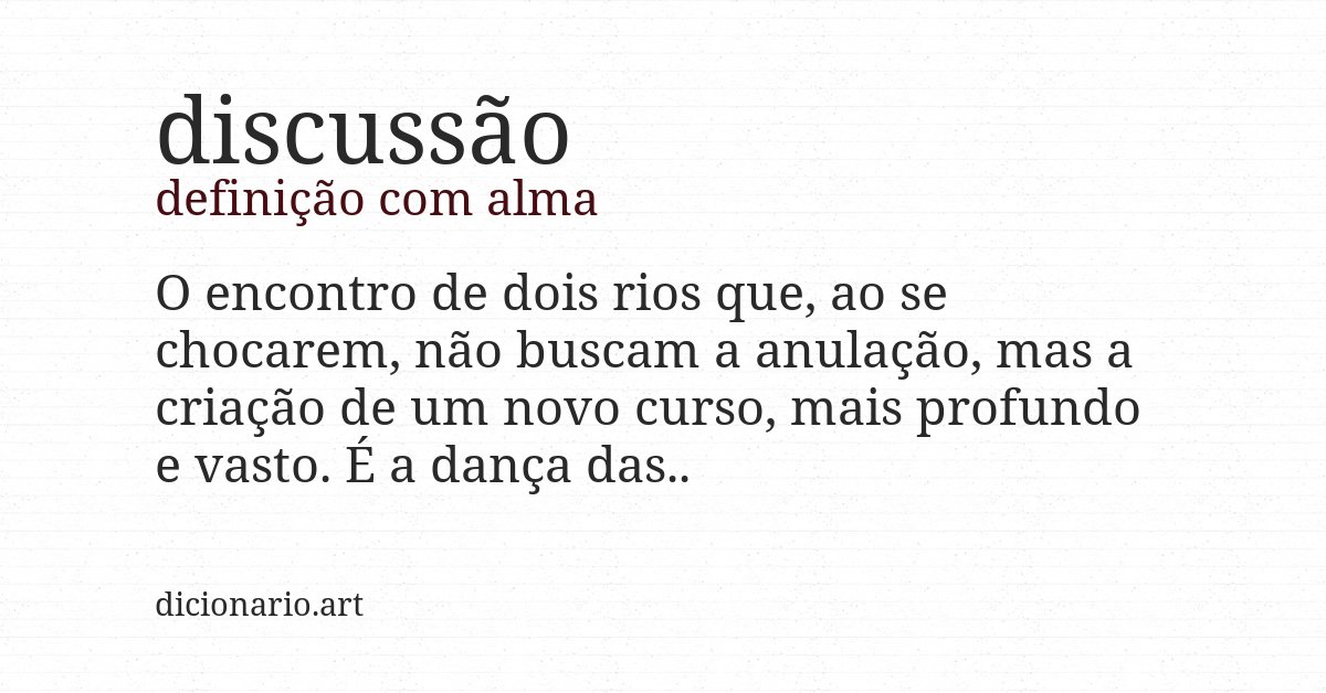 Definição com alma de discussão