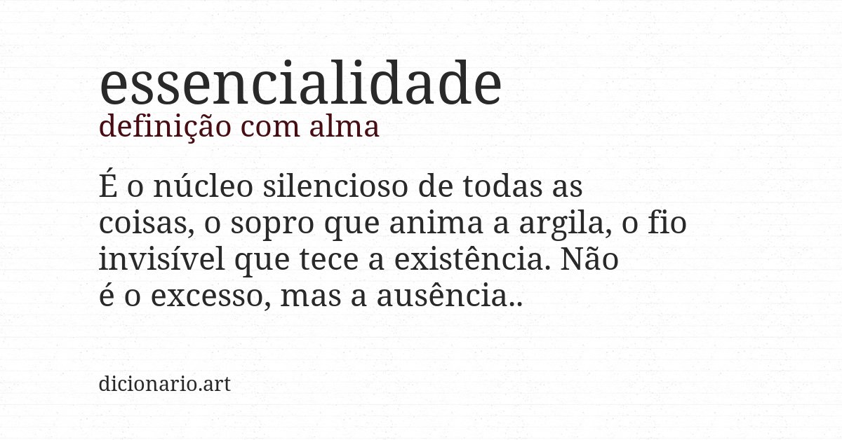 Definição com alma de essencialidade