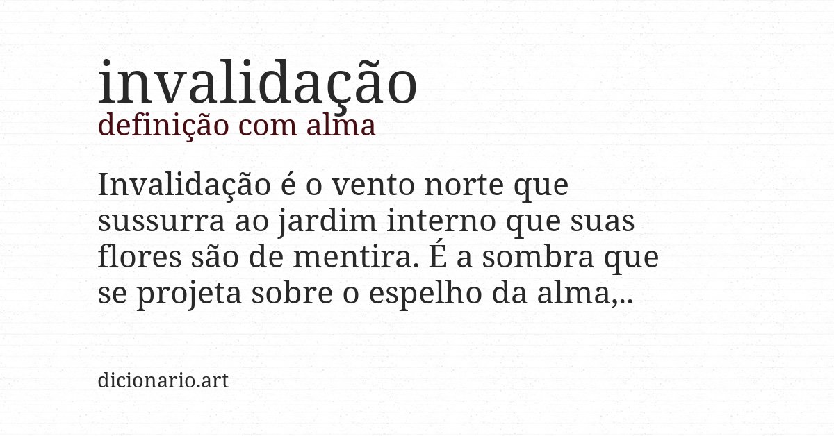 Definição com alma de invalidação