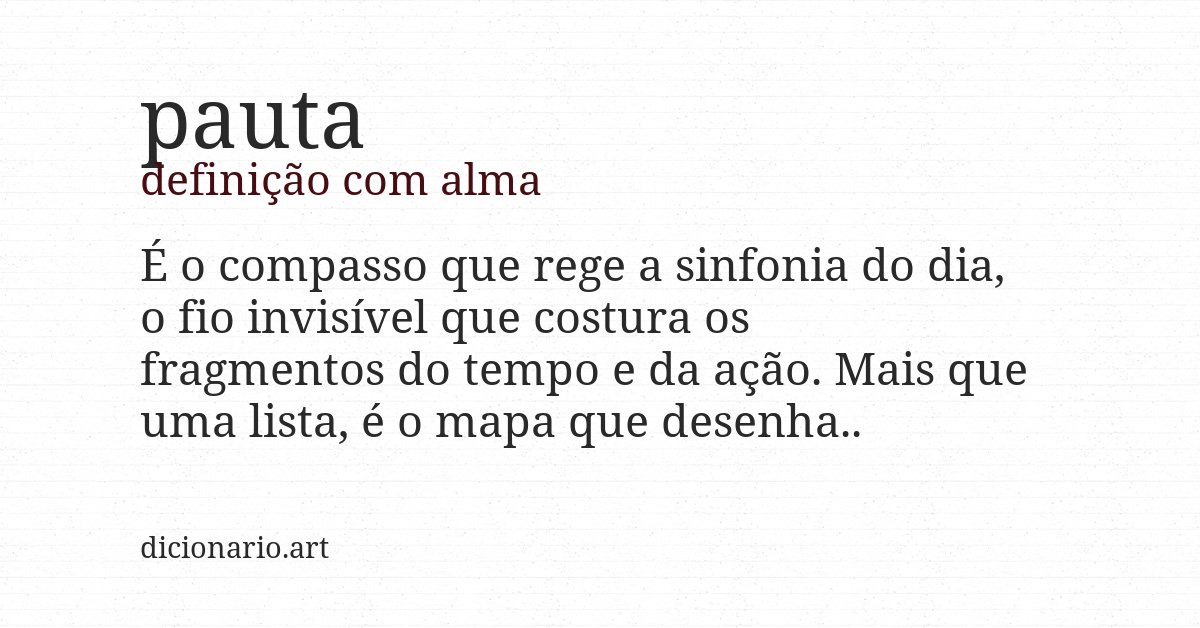 Definição com alma de pauta