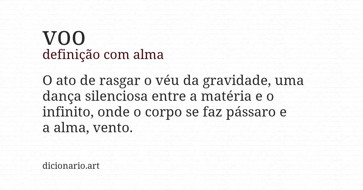 Definição com alma de voo