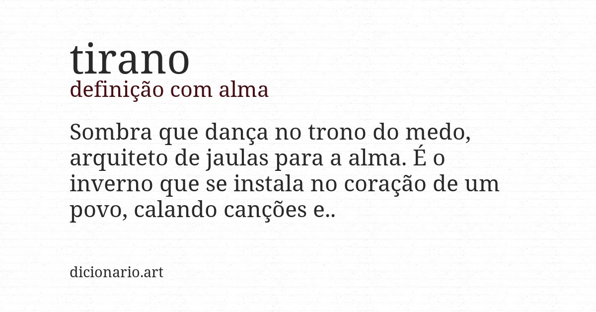 Definição com alma de tirano