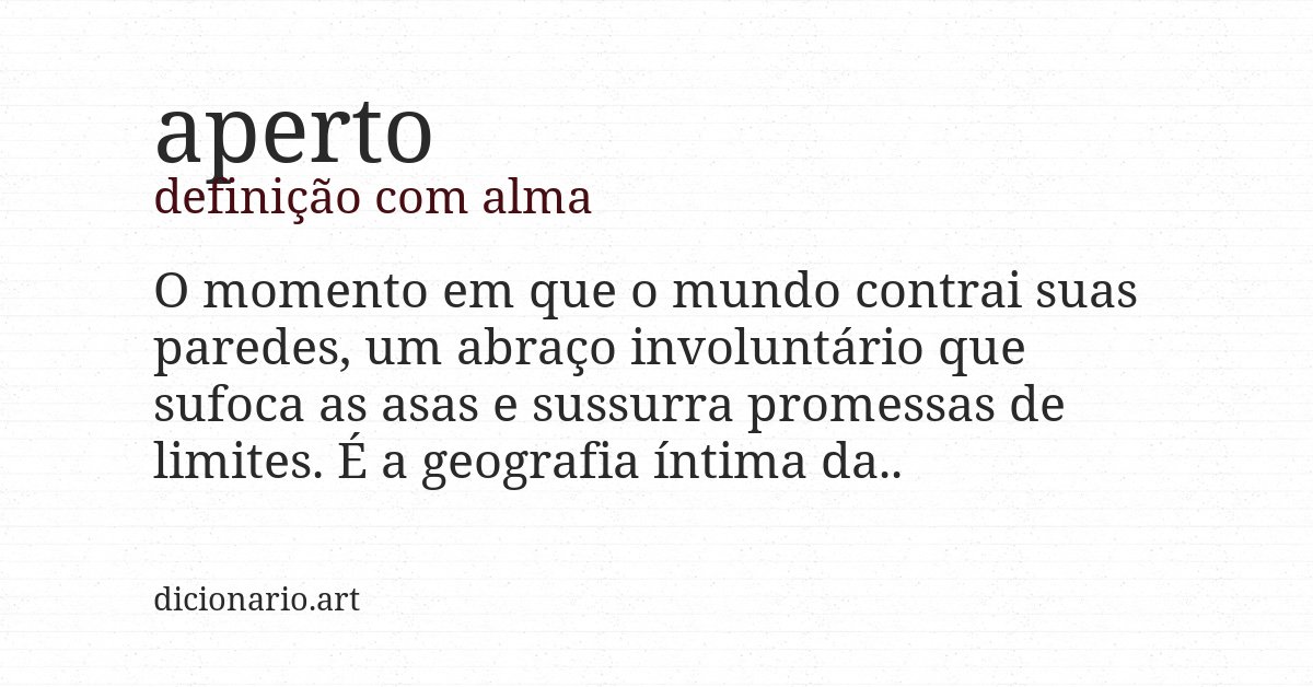 Definição com alma de aperto