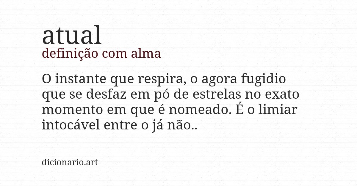 Definição com alma de atual