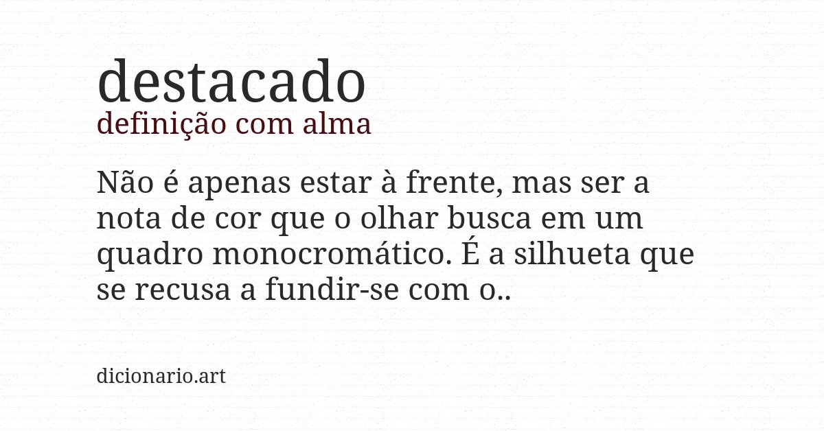 Definição com alma de destacado