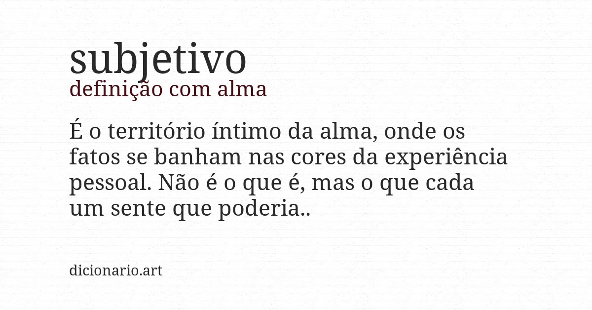Definição com alma de subjetivo