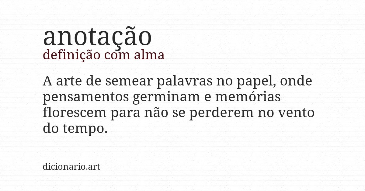 Definição com alma de anotação