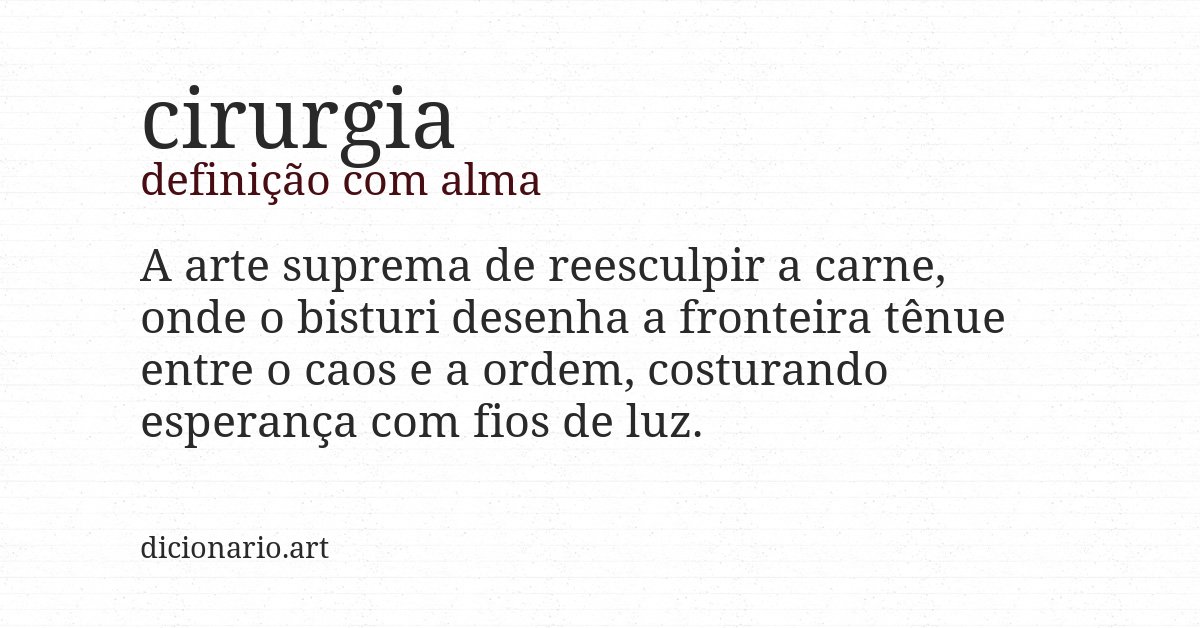 Definição com alma de cirurgia