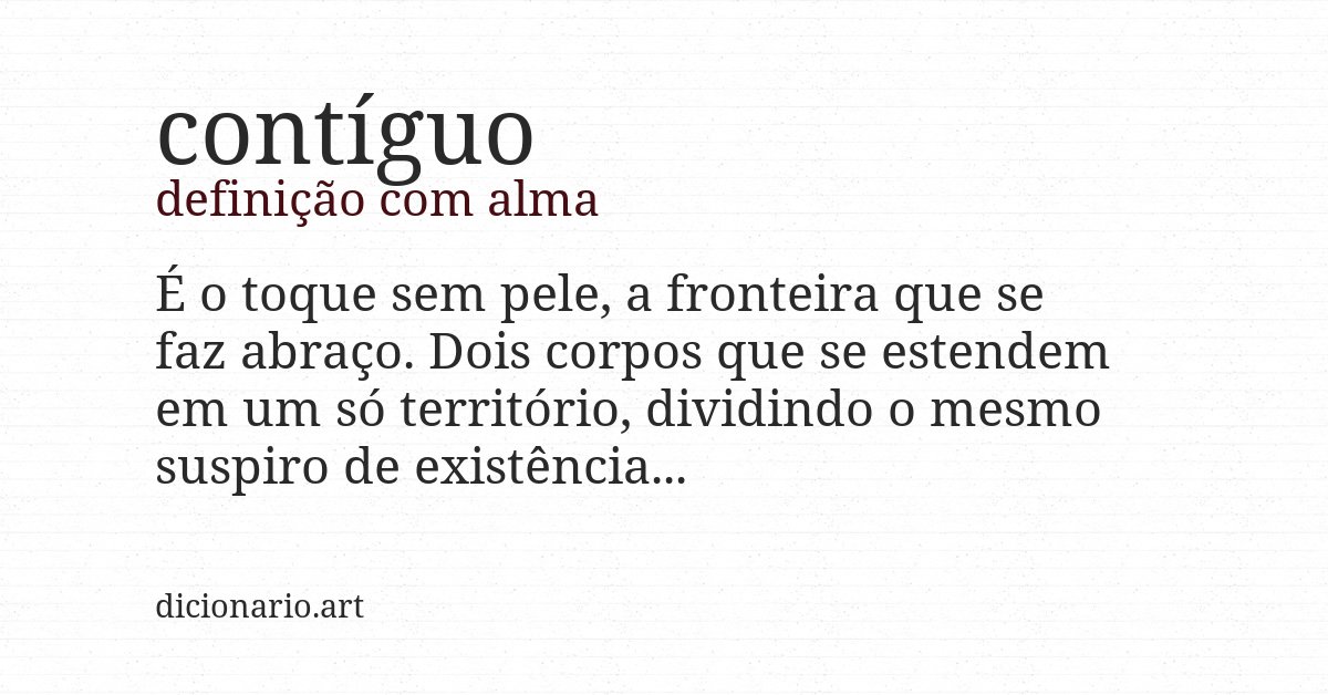 Definição com alma de contíguo