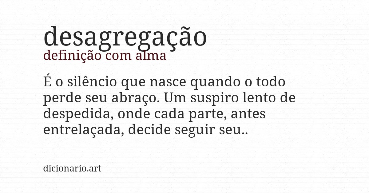 Definição com alma de desagregação