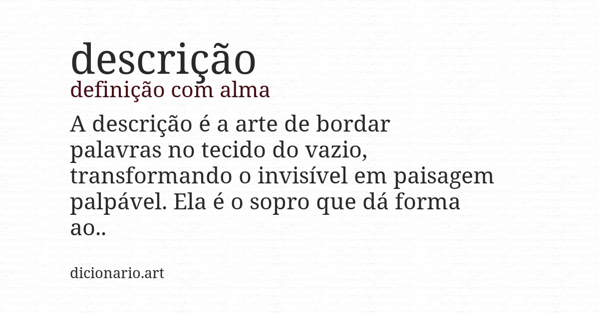 Definição com alma de descrição