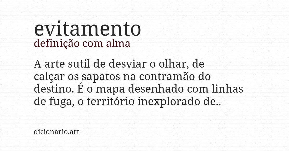 Definição com alma de evitamento