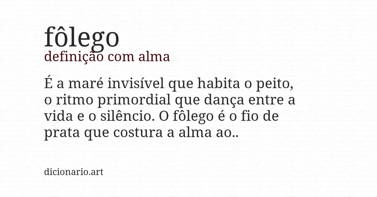 Definição com alma de fôlego