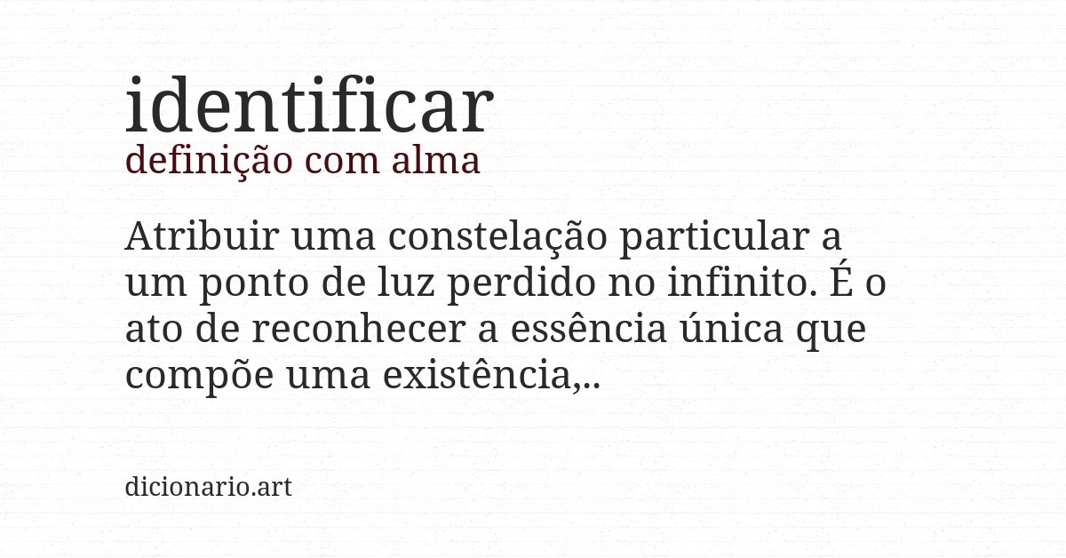 Definição com alma de identificar