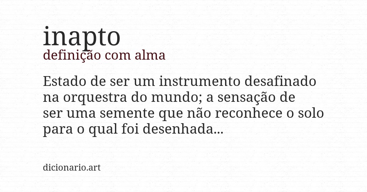 Definição com alma de inapto