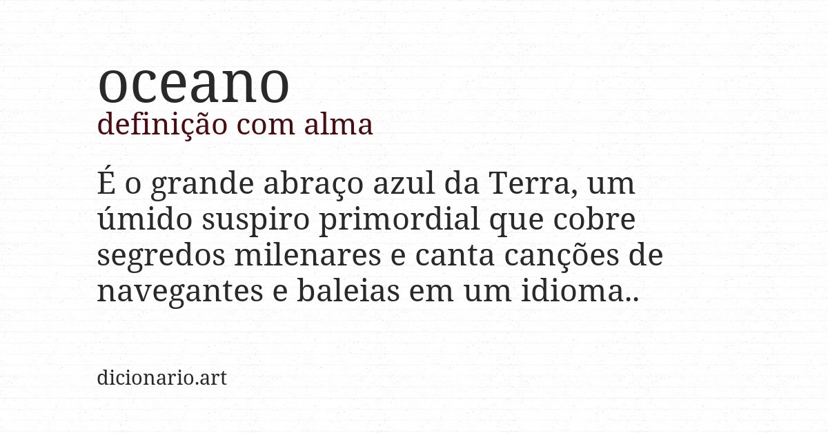 Definição com alma de oceano