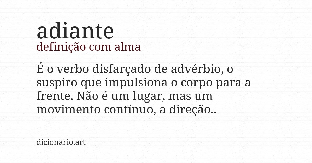 Definição com alma de adiante