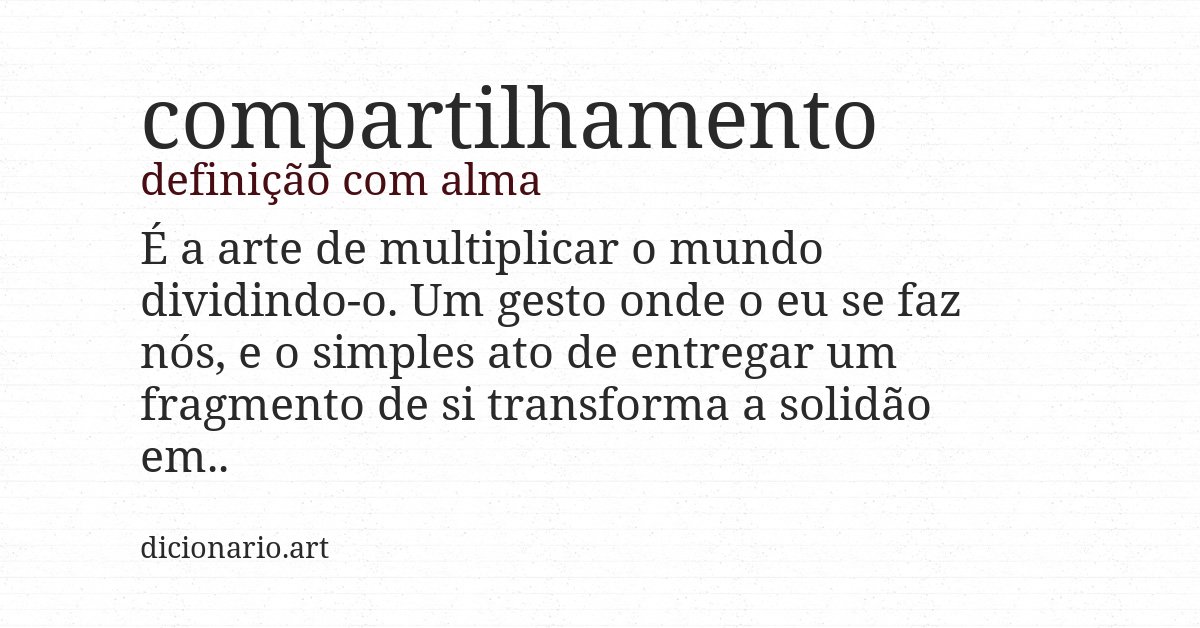 Definição com alma de compartilhamento