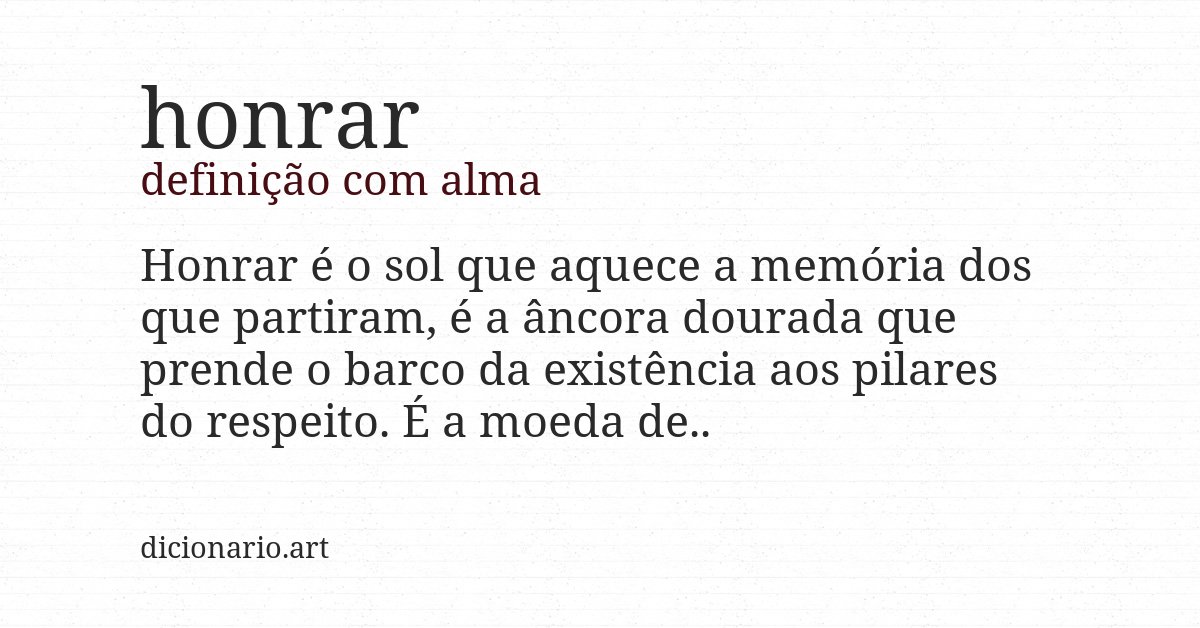 Definição com alma de honrar