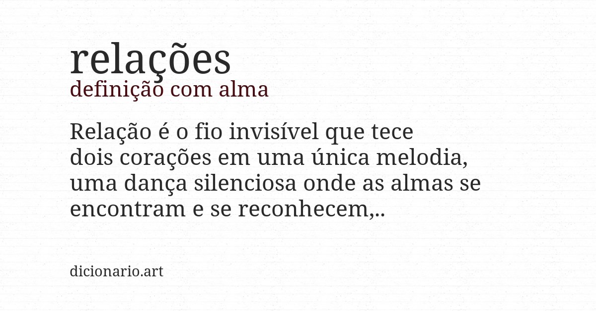 Definição com alma de relações