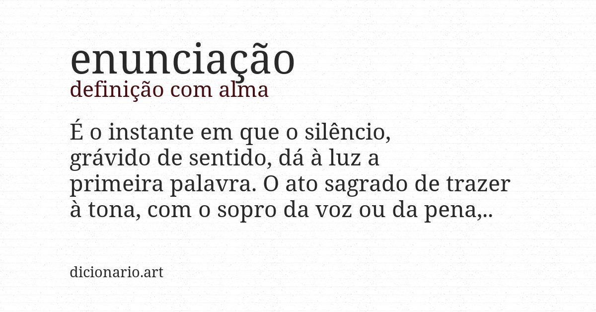 Definição com alma de enunciação