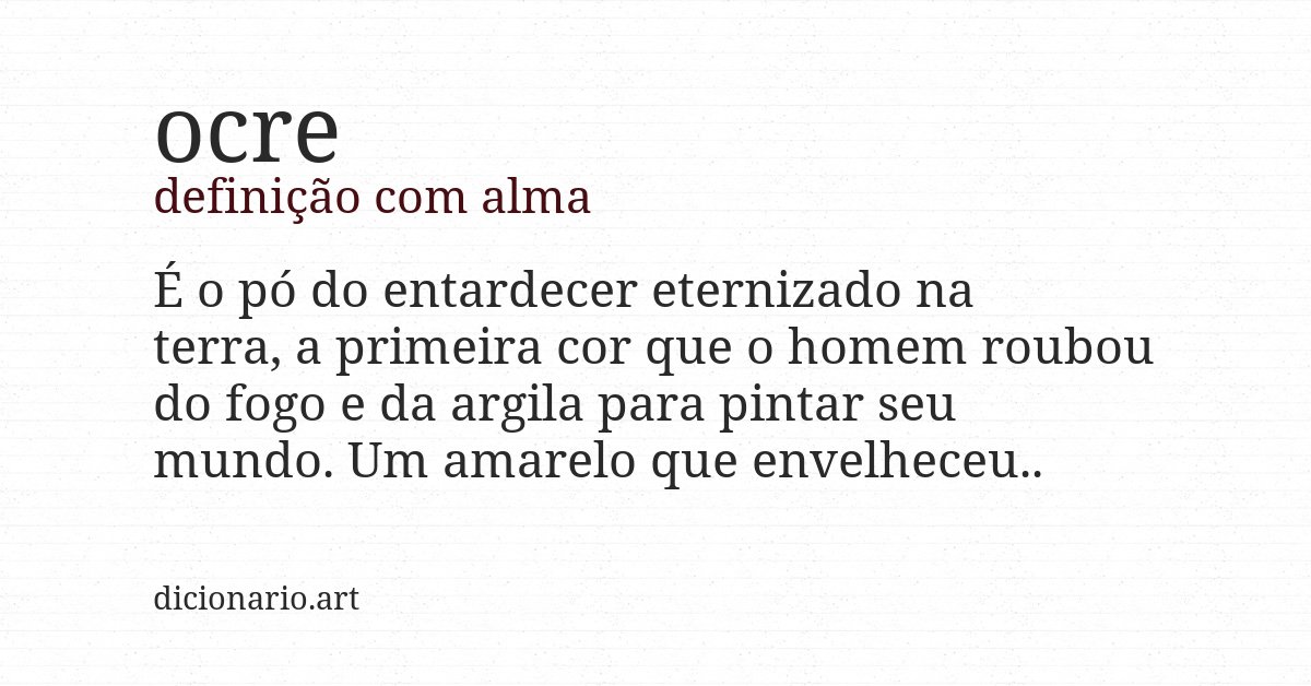 Definição com alma de ocre