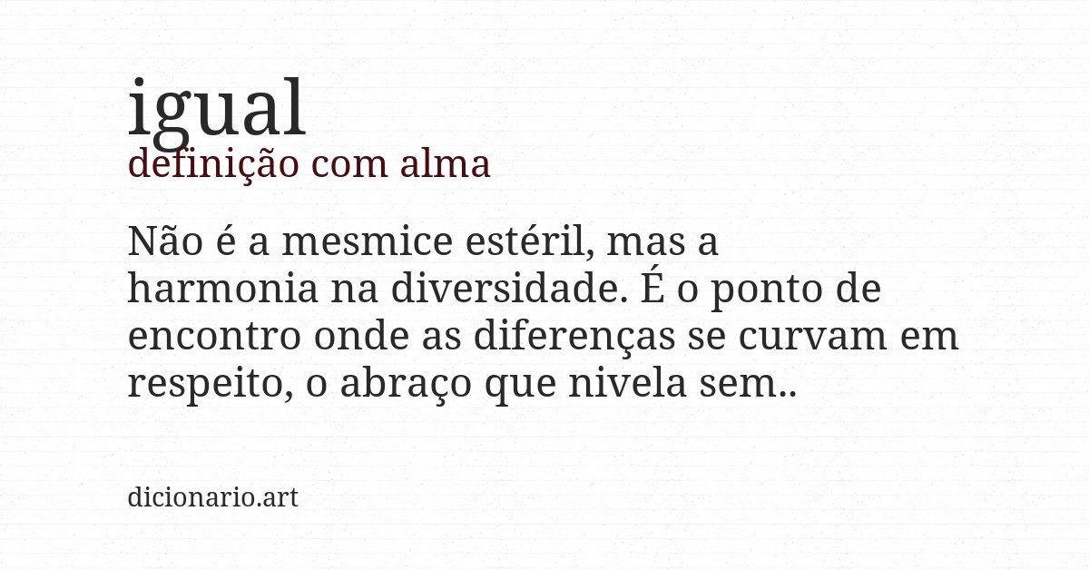 Definição com alma de igual