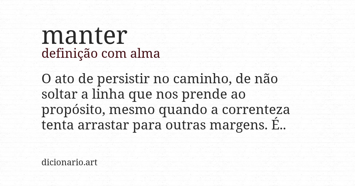 Definição com alma de manter