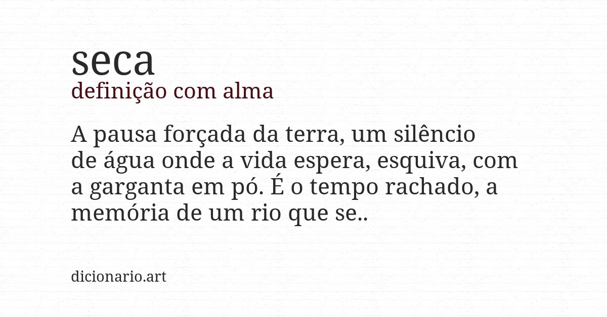 Definição com alma de seca