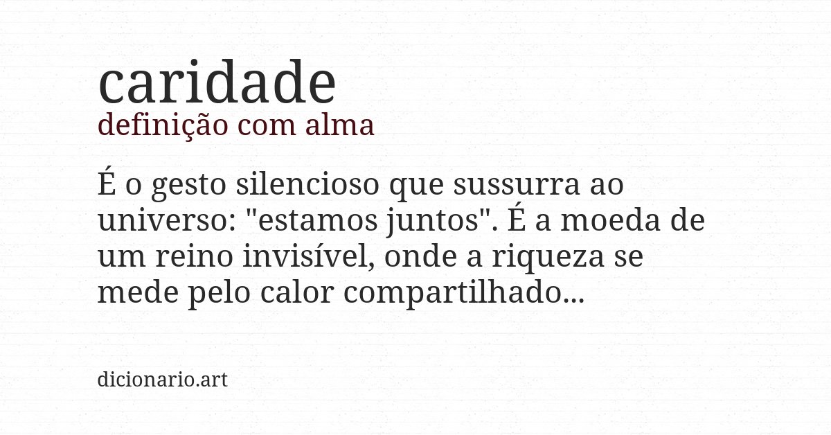 Definição com alma de caridade