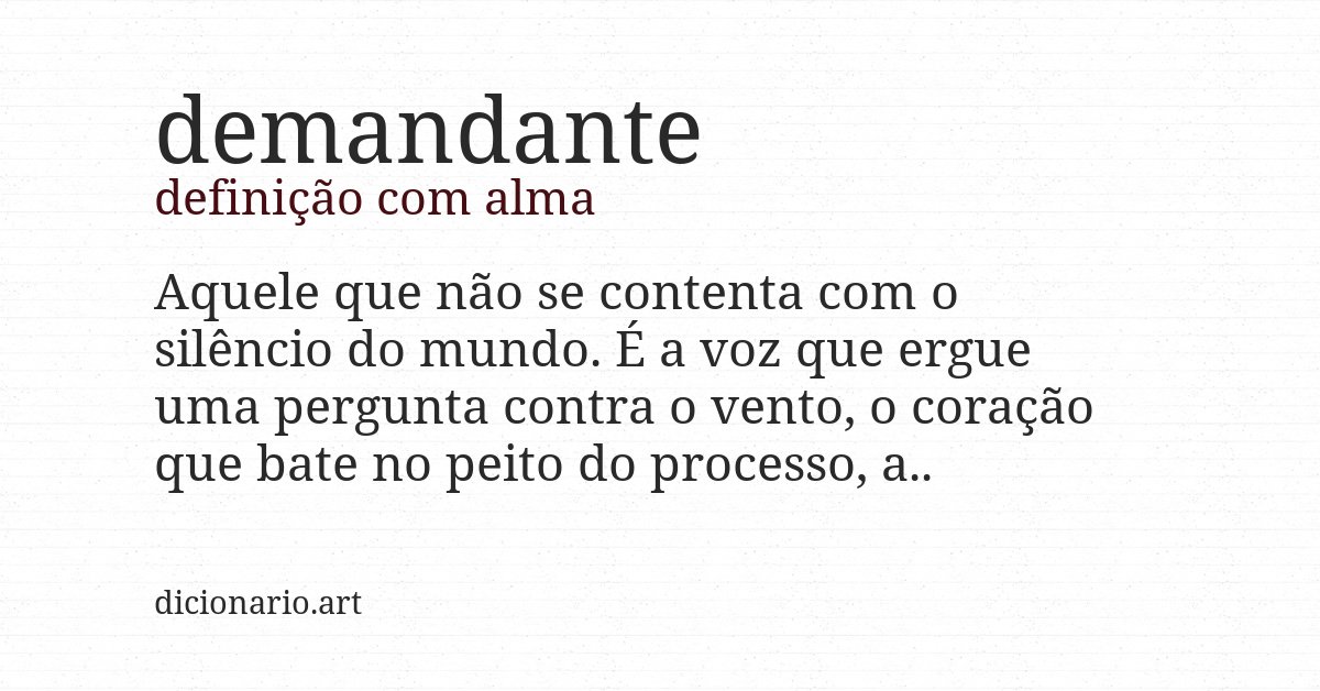 Definição com alma de demandante