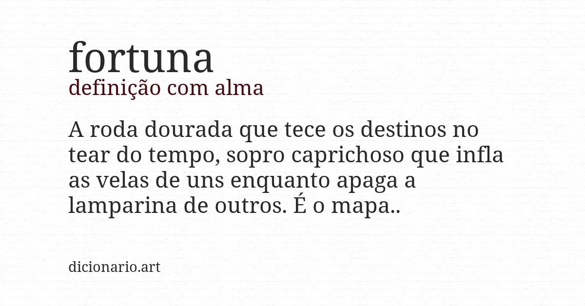 Definição com alma de fortuna