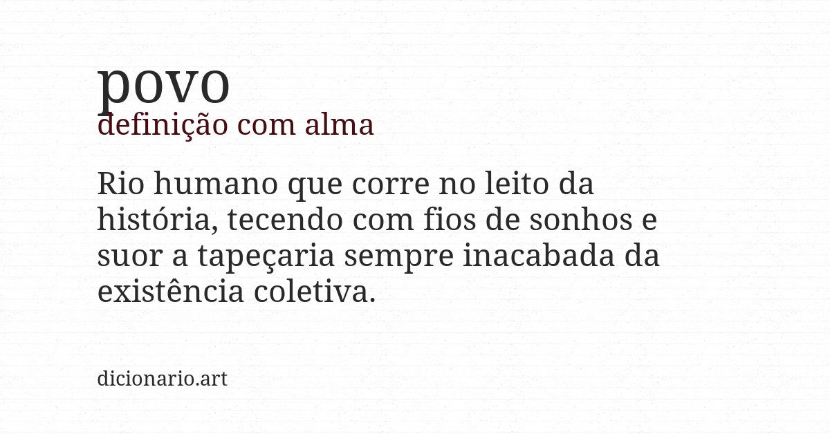 Definição com alma de povo