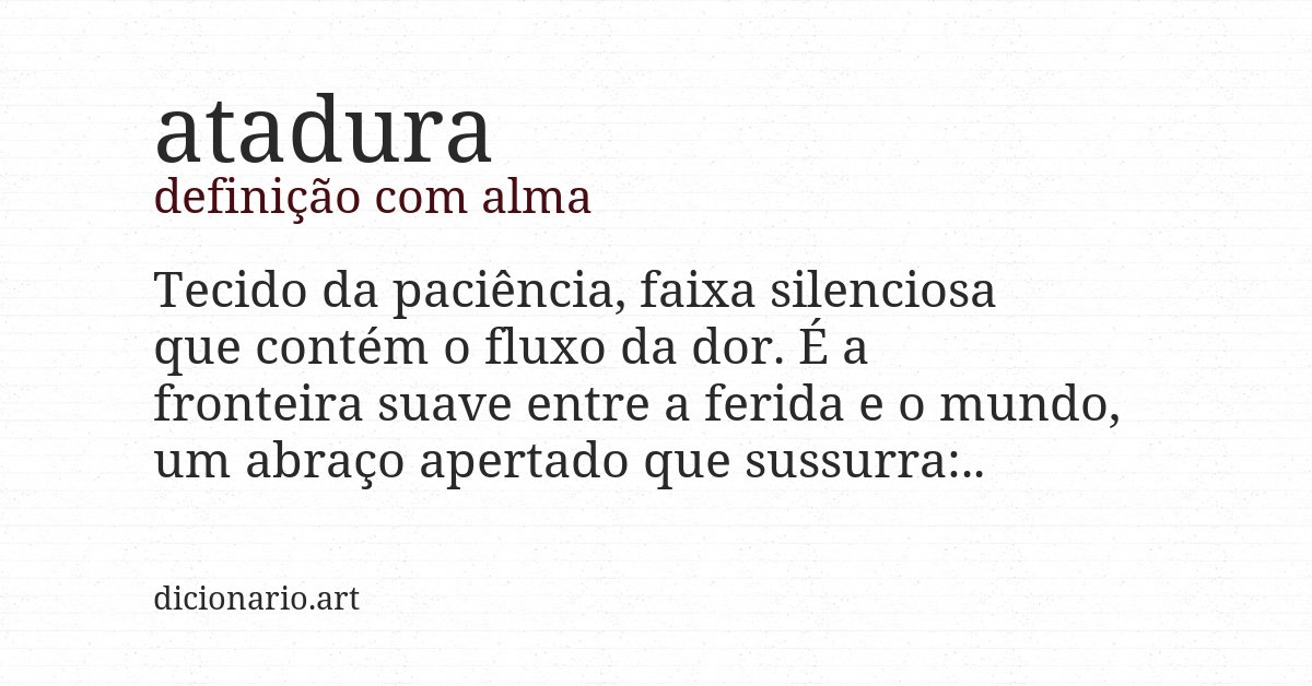 Definição com alma de atadura