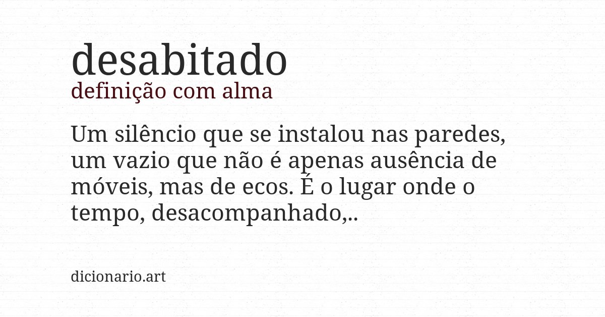 Definição com alma de desabitado