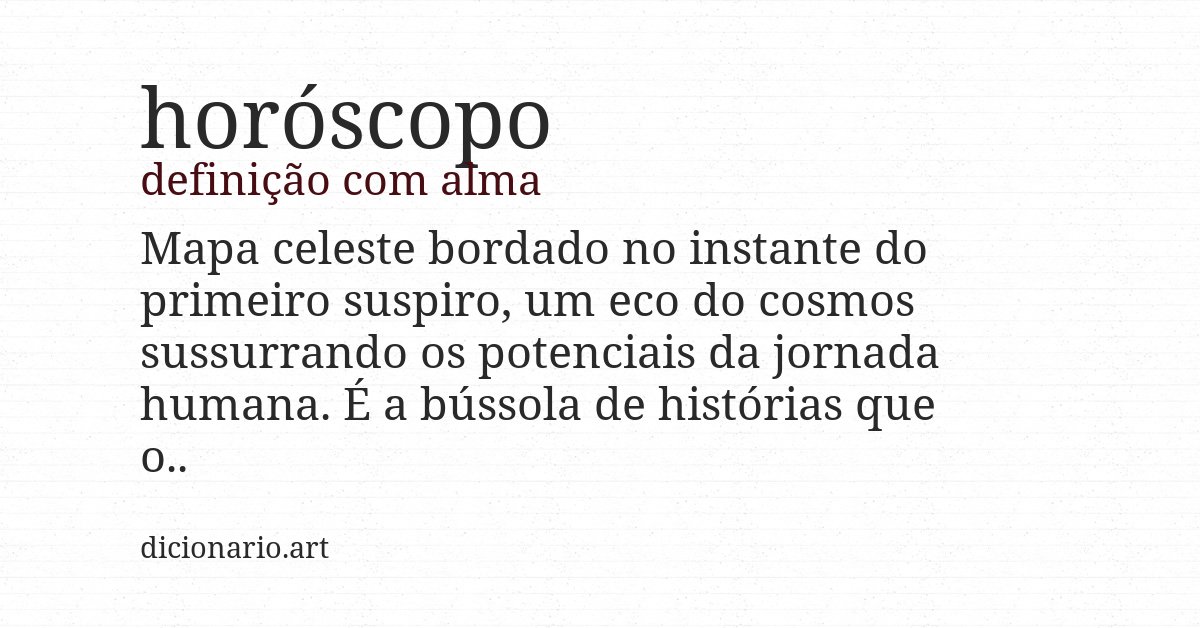 Definição com alma de horóscopo