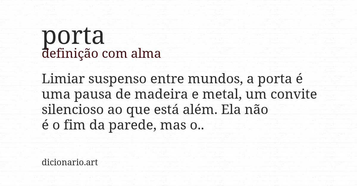 Definição com alma de porta