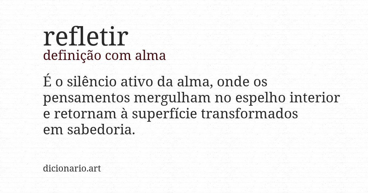 Definição com alma de refletir