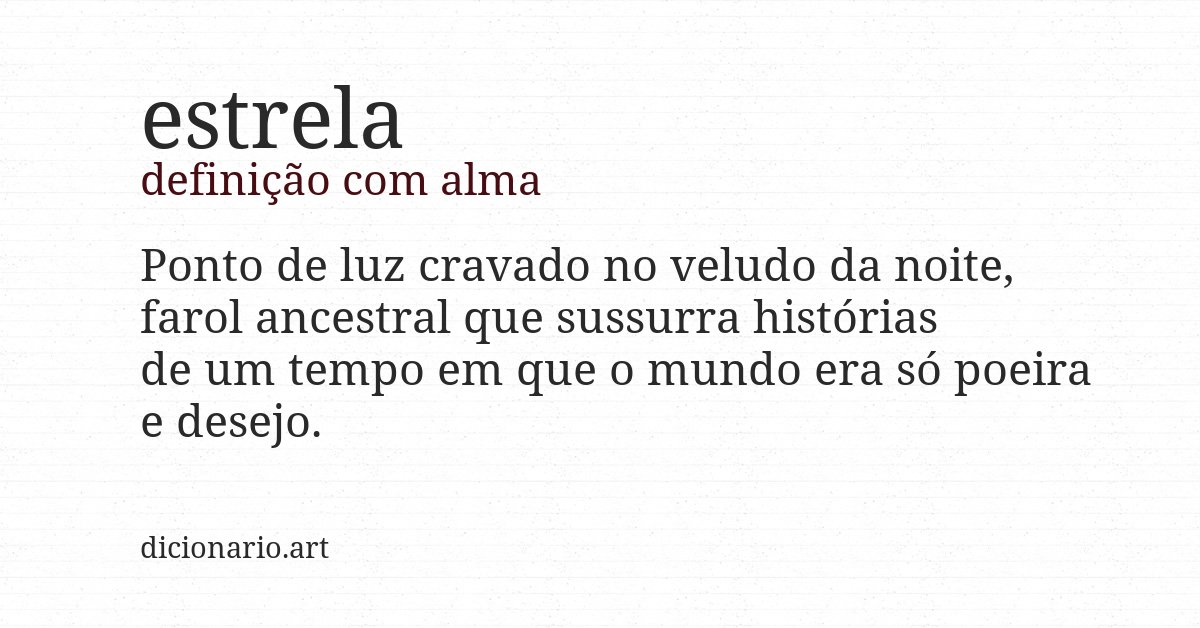 Definição com alma de estrela