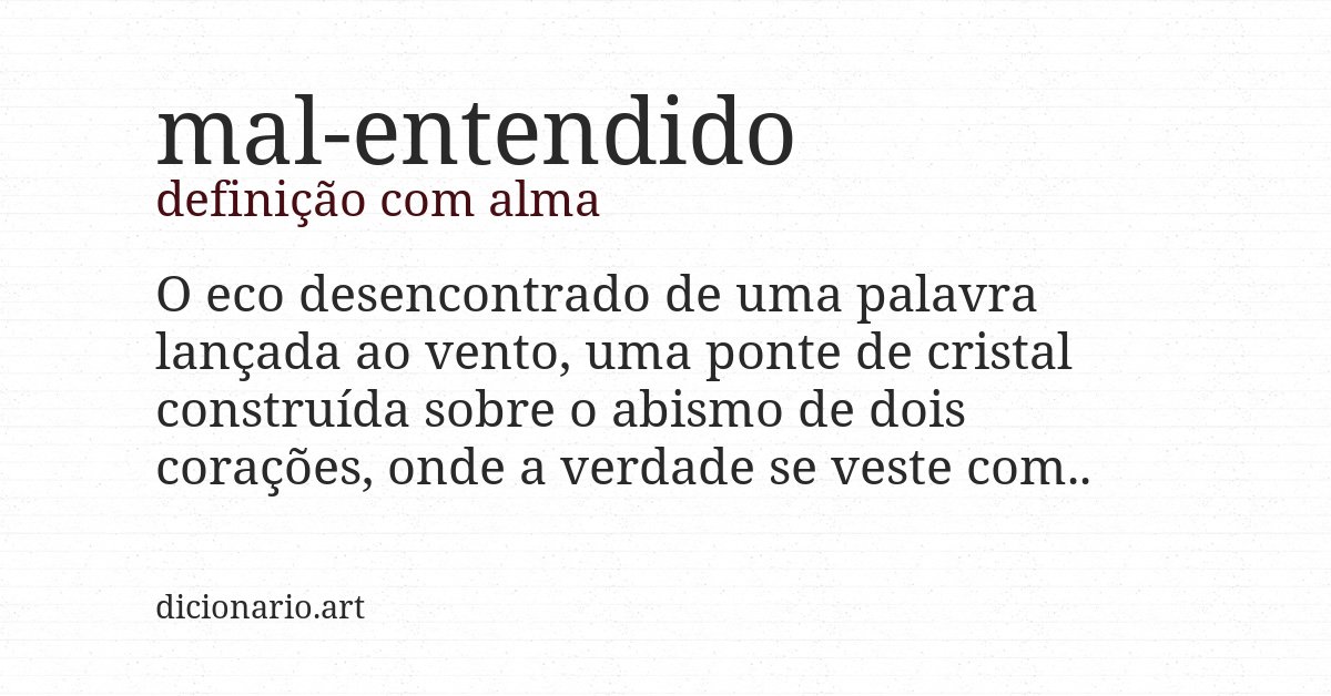 Definição com alma de mal-entendido