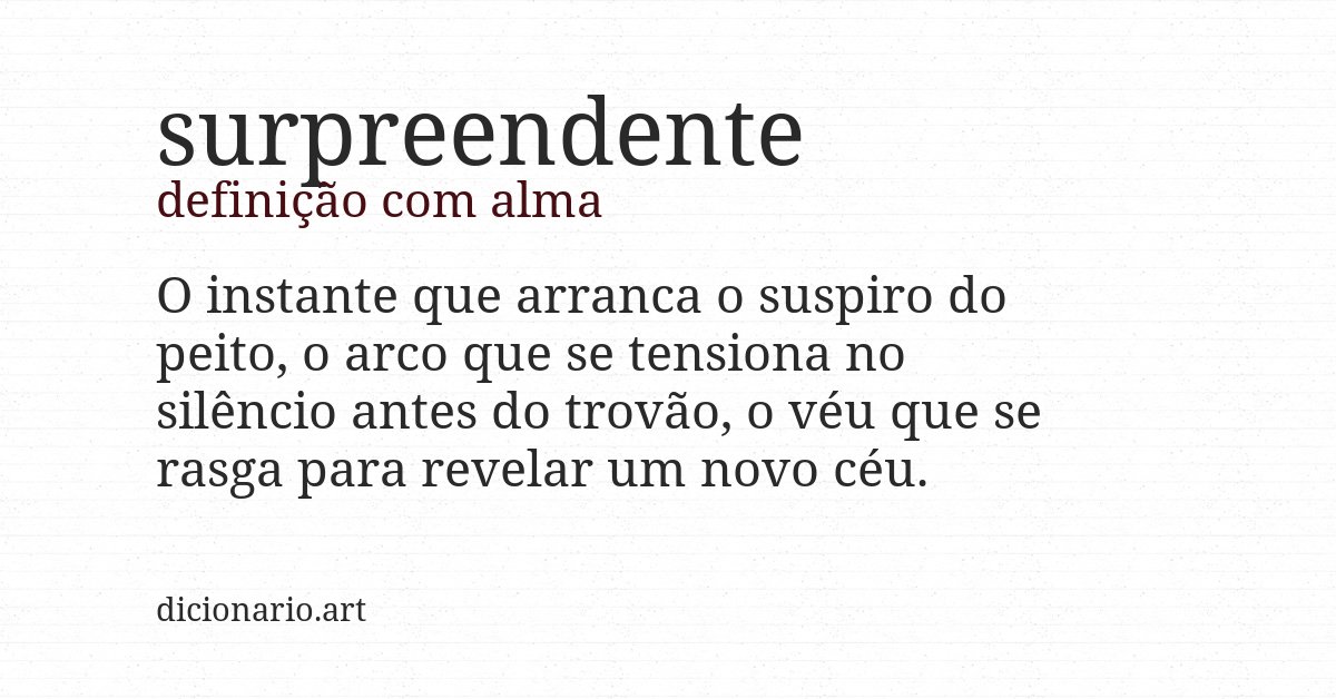 Definição com alma de surpreendente