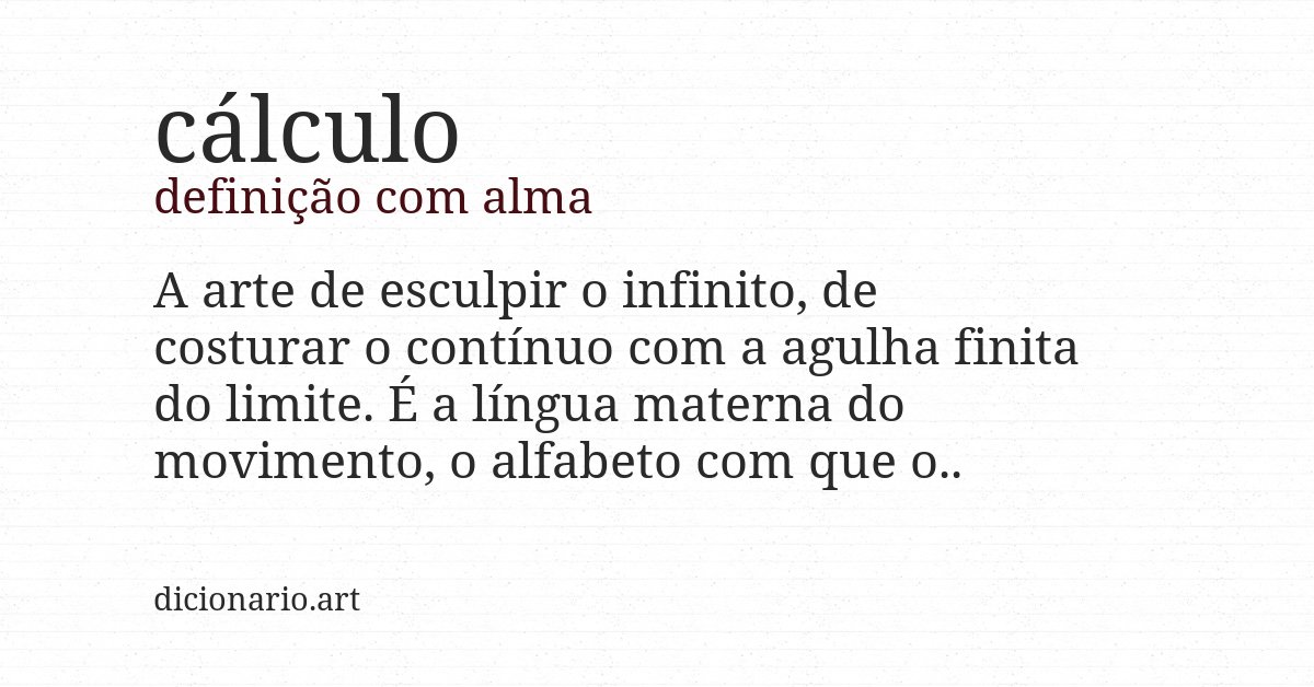 Definição com alma de cálculo