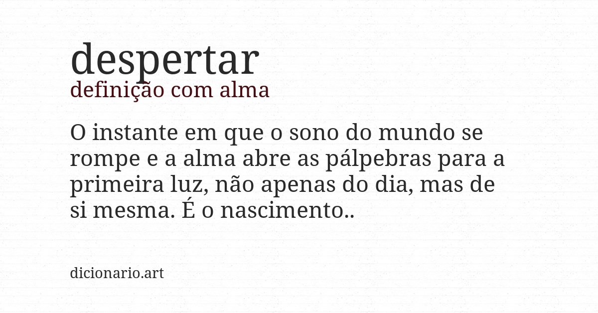 Definição com alma de despertar